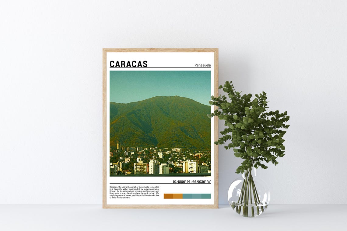 Caracas Venezuela City Under Green Avila Mountain Photo Poster - Image 4