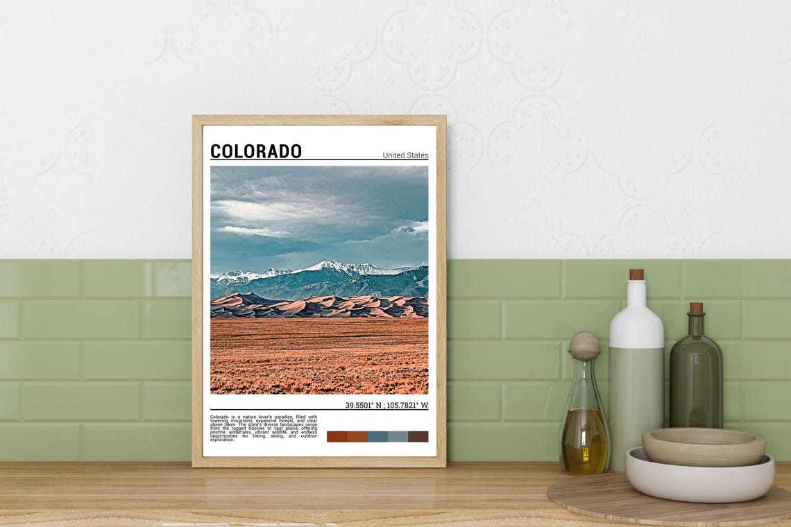 Colorado Great Sand Dunes Against Snowy Peaks Landscape Poster - Image 3