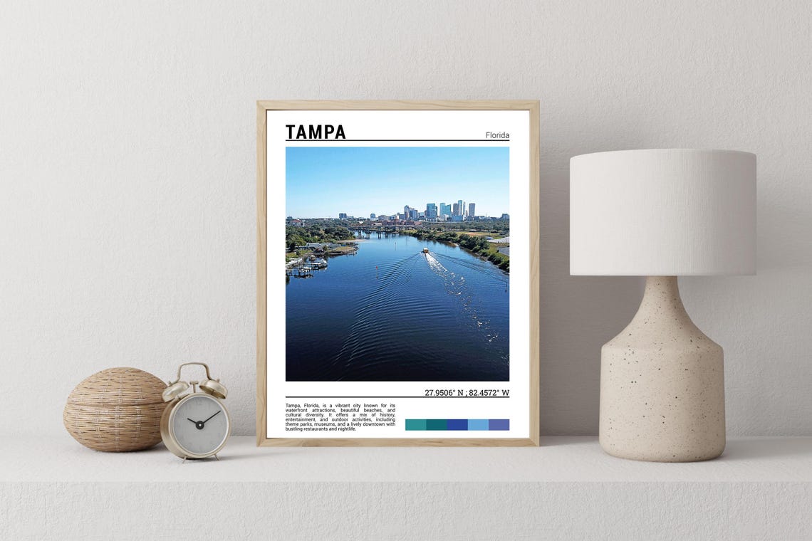 Tampa Print Tampa Poster Tampa Wall Art Tampa Travel Tampa Art Print Tampa Photo Tampa Artwork Florida Poster - Image 2