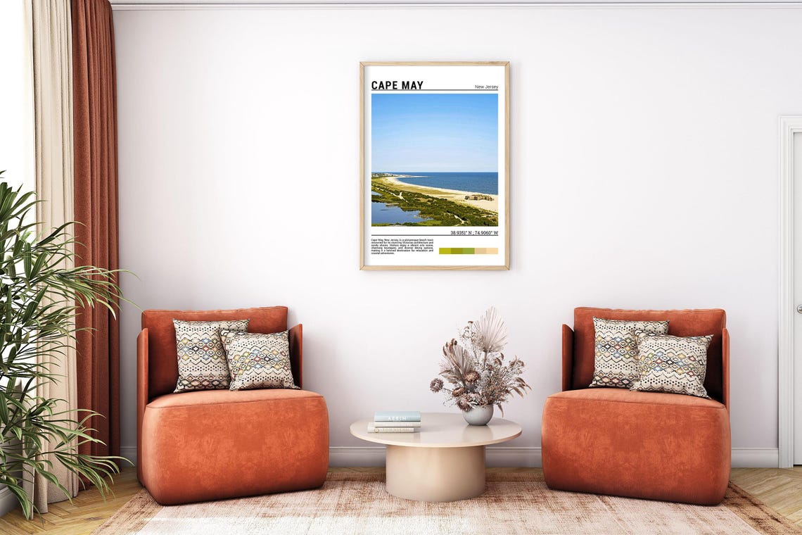 Cape May New Jersey Coastal Sandy Beach Dunes Aerial Photo Poster - Image 7