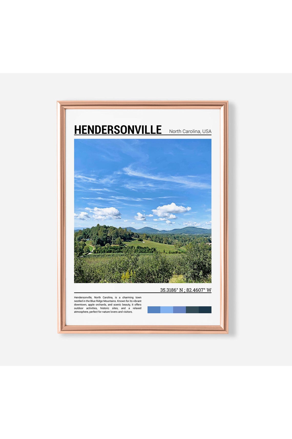 Hendersonville Print Hendersonville Poster Hendersonville Wall Art Hendersonville Travel Hendersonville Artwork North Carolinausa