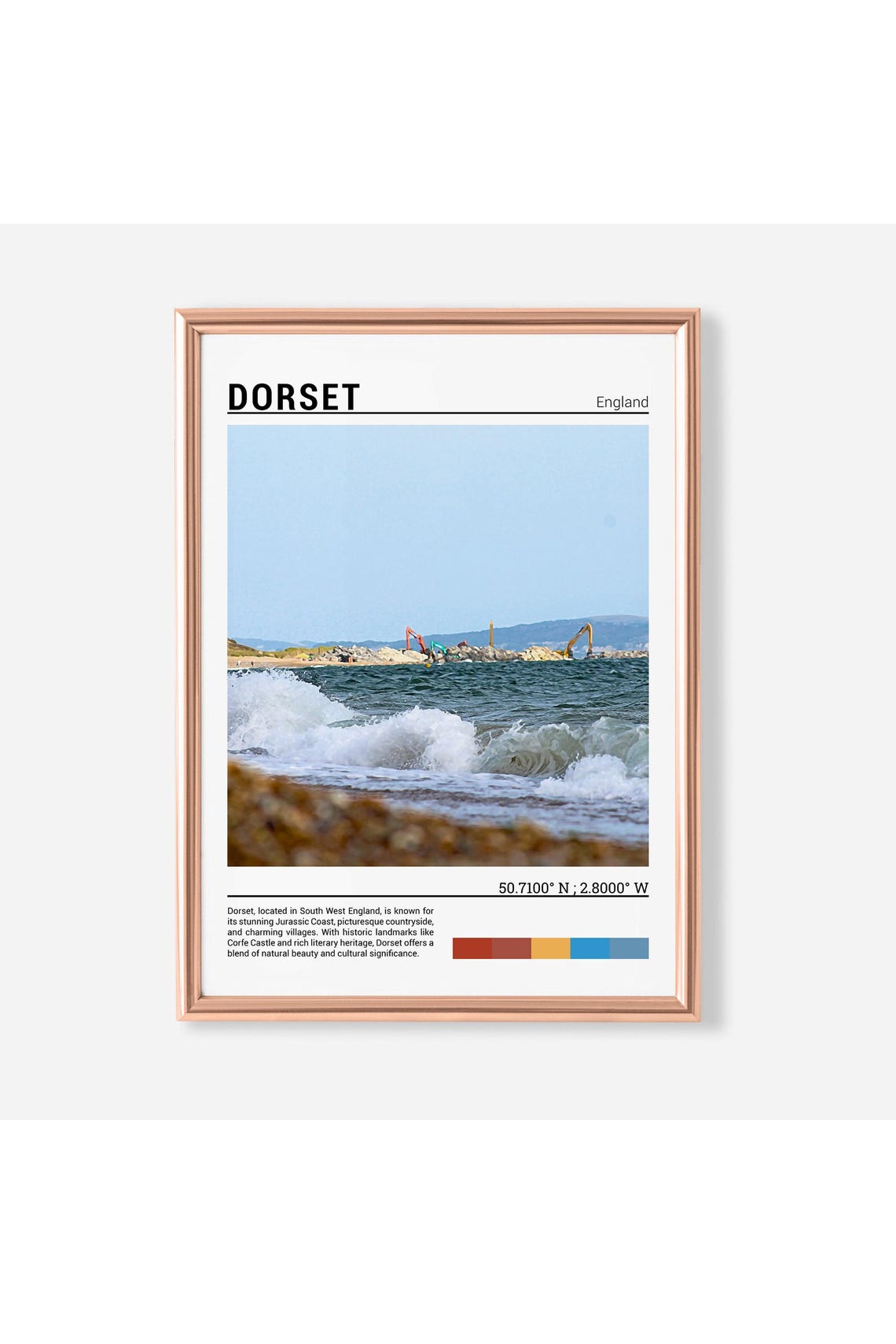 Dorset England Jurassic Coast Waves Shingle Beach Sea Spray Poster