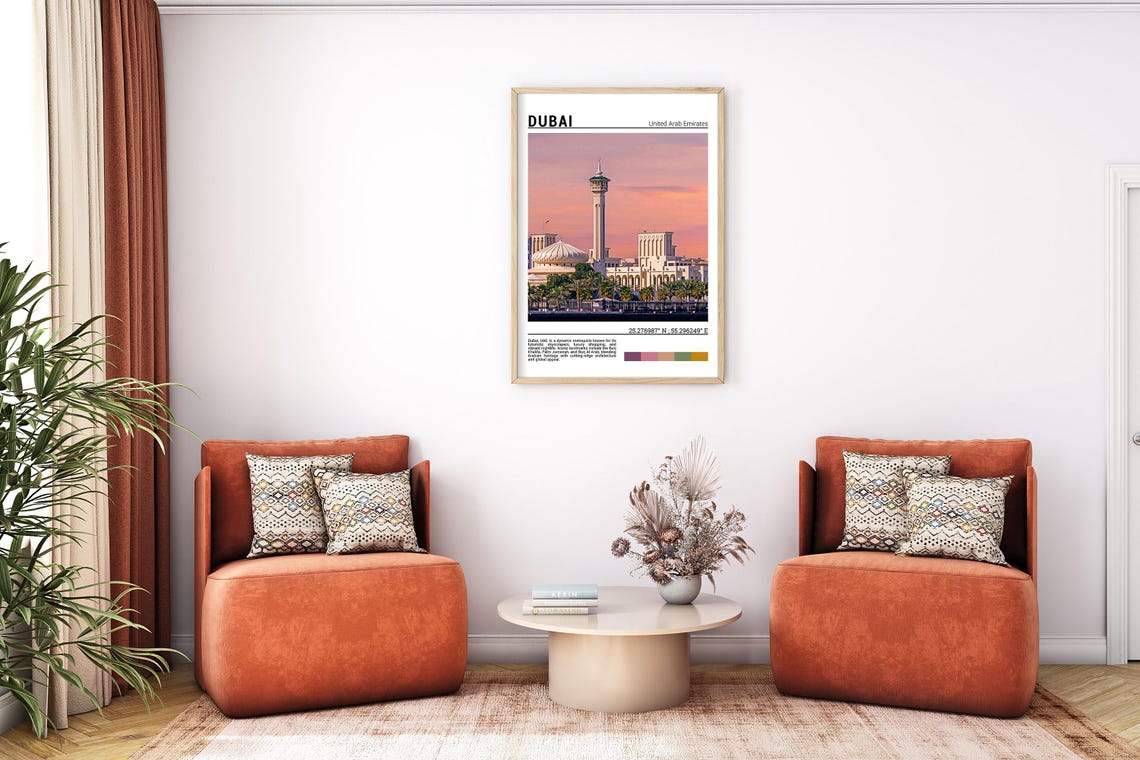 Dubai UAE Grand Mosque Tall Minaret Pink Sunset Waterfront Poster - Image 7