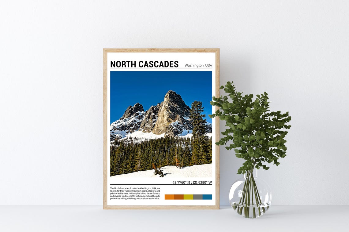 North Cascades Print North Cascades Poster North Cascades Wall Art North Cascades Travel North Cascades Art Print Washington Usa - Image 4