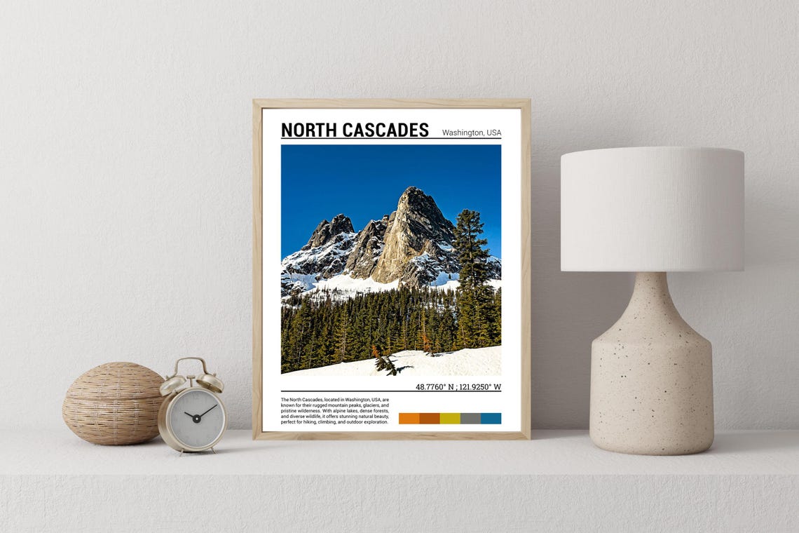 North Cascades Print North Cascades Poster North Cascades Wall Art North Cascades Travel North Cascades Art Print Washington Usa - Image 2