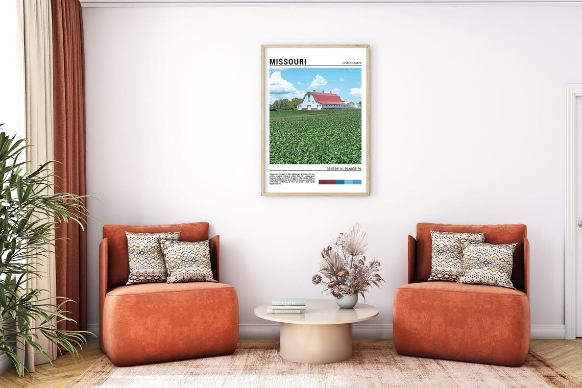 Missouri Red Barn Lush Green Farm Field Summer Country Photo Poster - Image 7
