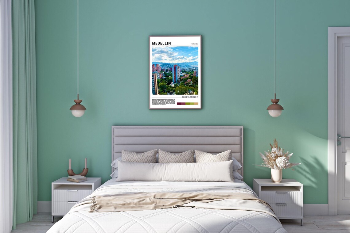 Medellin Colombia Travel Poster, Wall Art Print - Image 5