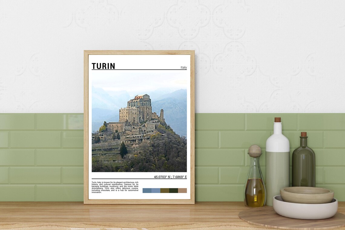 Turin Italy Sacra di San Michele Mountain Abbey Historic Abbey Poster - Image 3