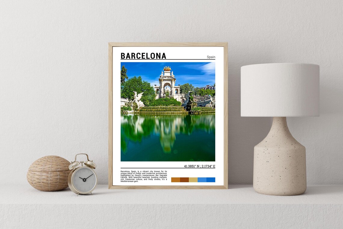 Barcelona Travel Poster, Europe Wall Art Print - Image 2