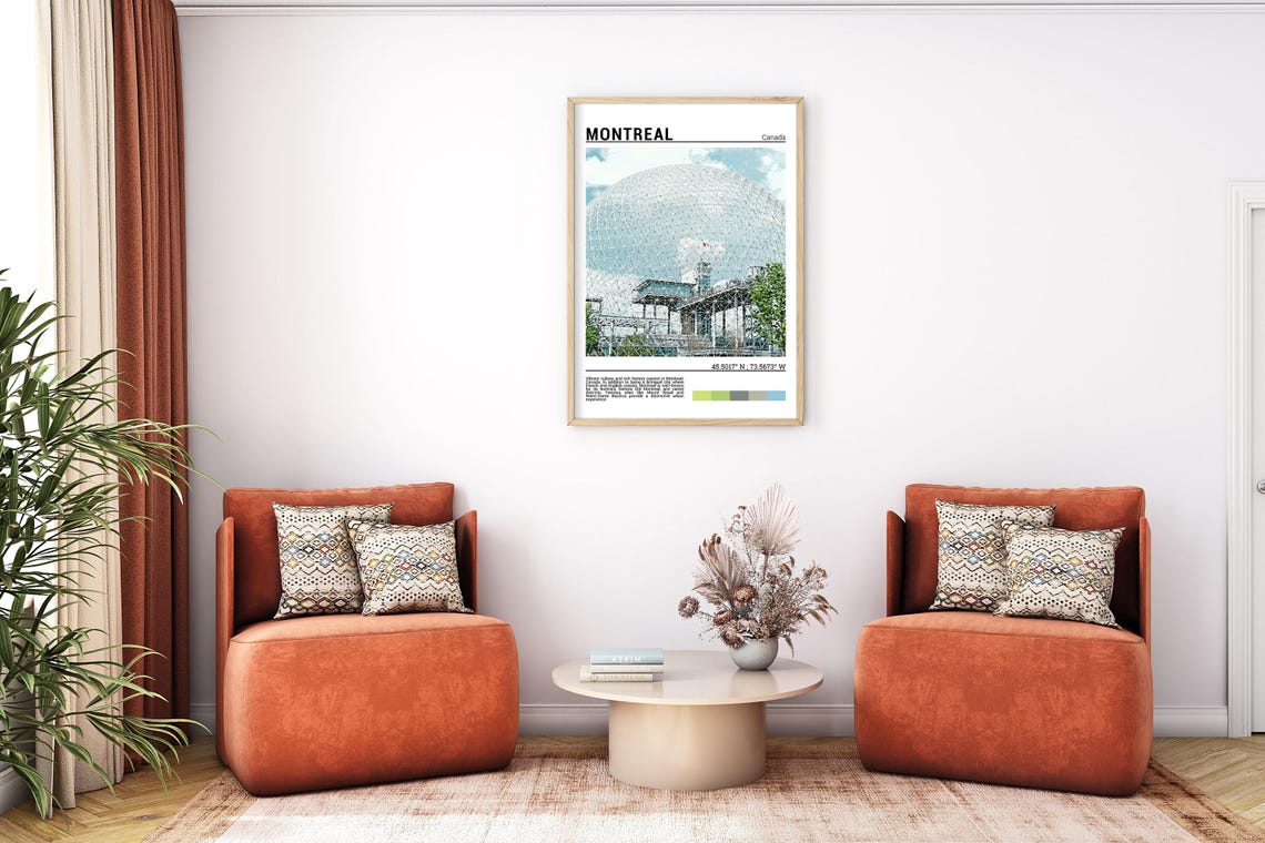 Montreal Canada Biosphere Geodesic Dome Landmark City Travel Poster - Image 7
