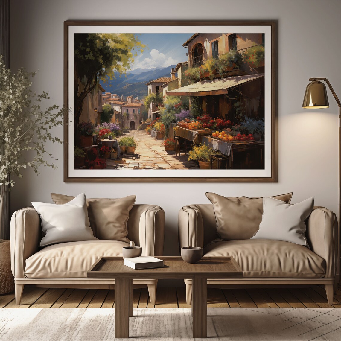 Beautiful Nature Landscape Painting Brushstroke Wildflower Antique Oil Painting Vintage Sunset Painting Springtime Print - Image 2
