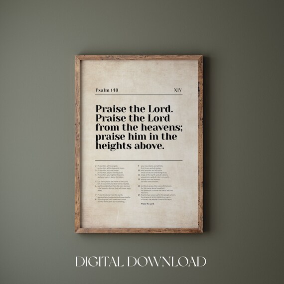 Psalm 148 Chapter Praise the Lord From the Heavens NIV Poster