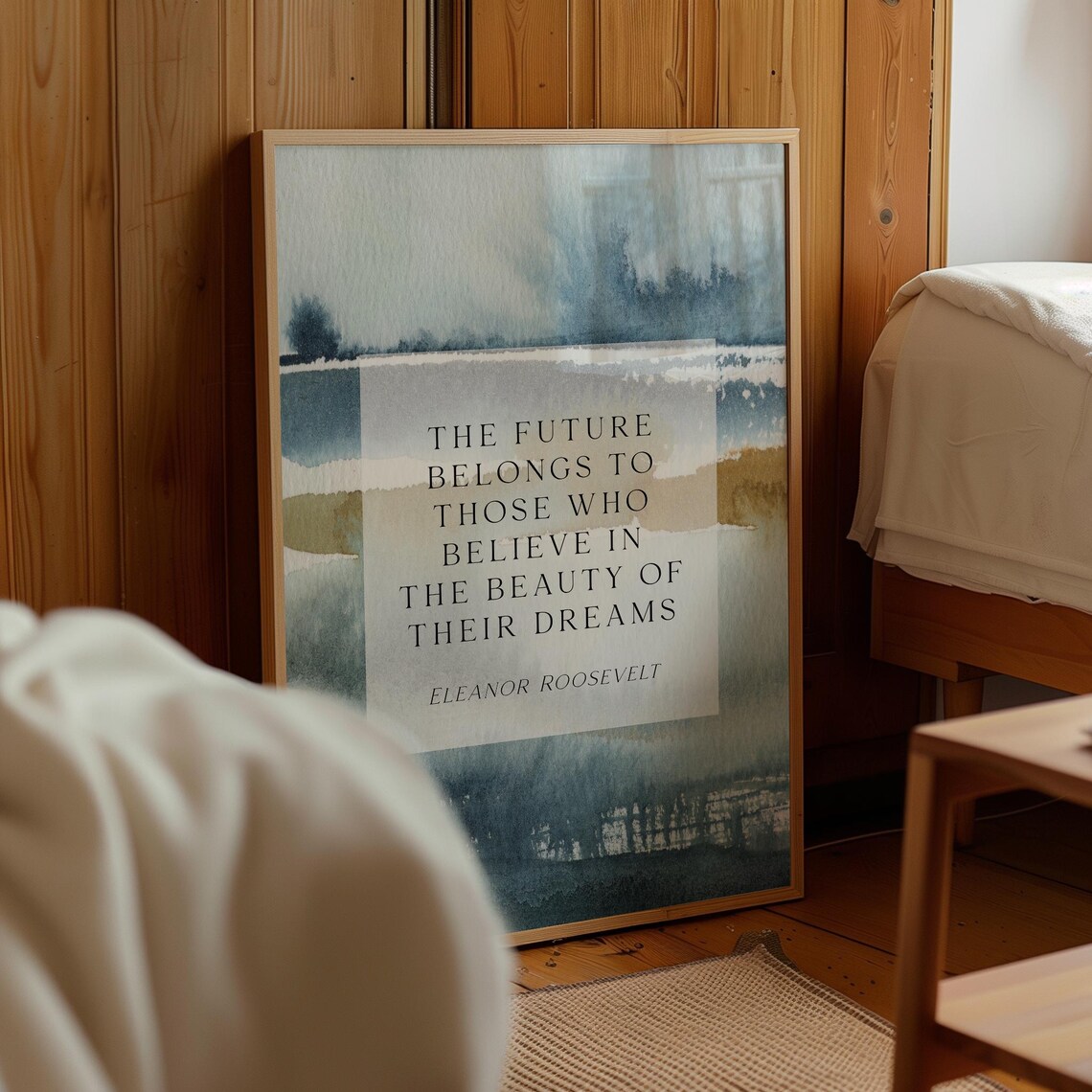 Eleanor Roosevelt Future Belongs To Those Who Believe Watercolor Quote Poster - Image 4