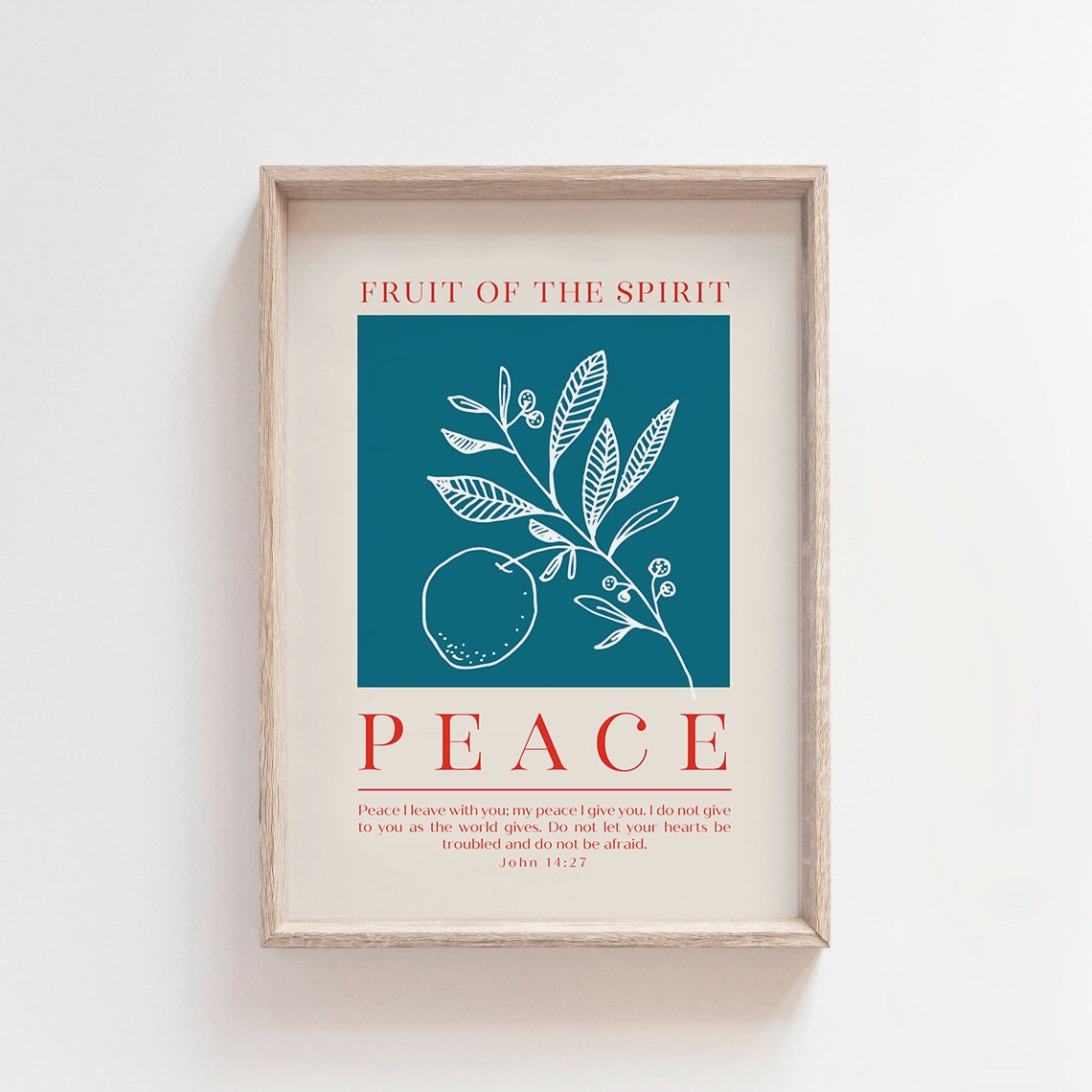 Fruit of the Spirit Peace John 14:27 Modern Botanical Art Print - Image 3