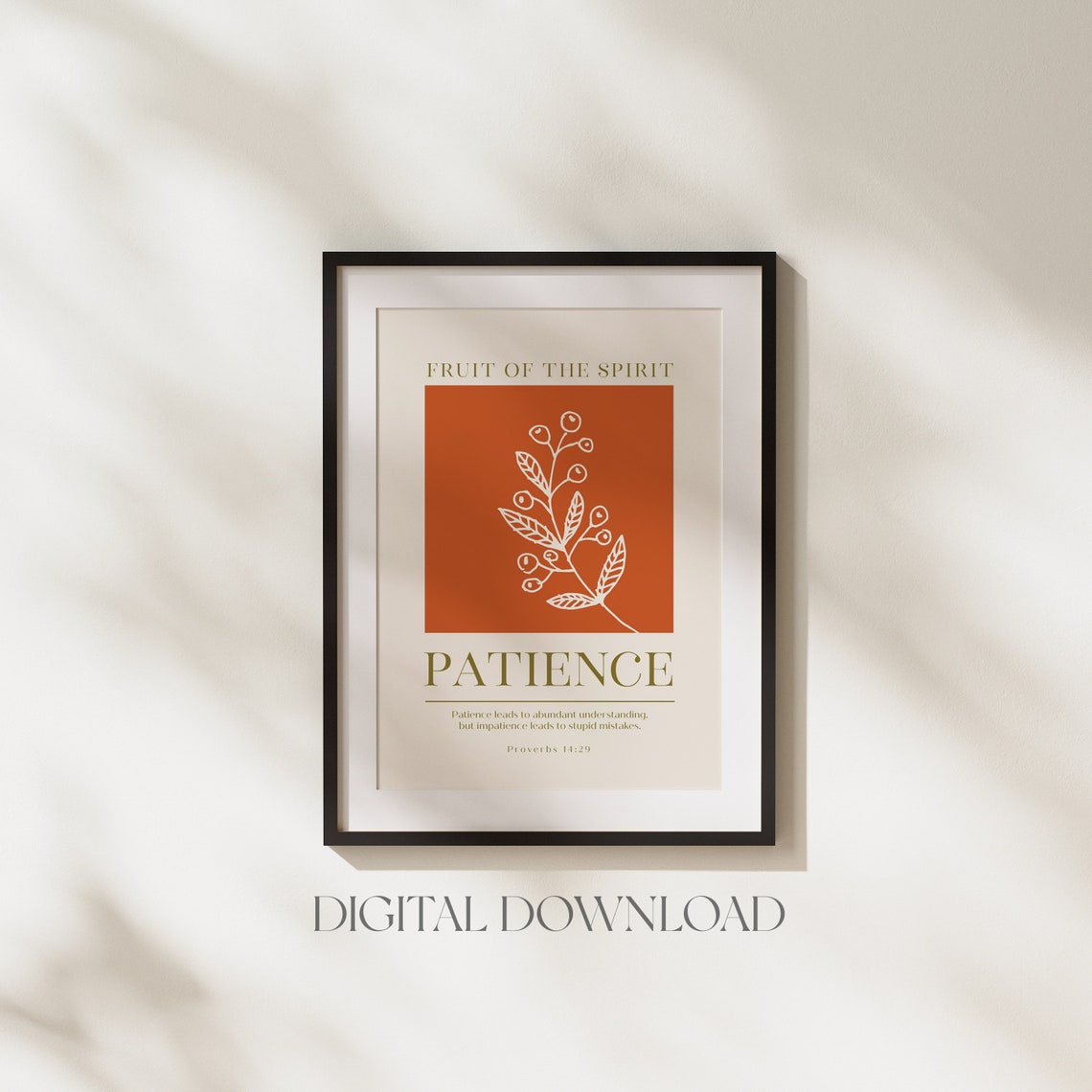 Fruit of the Spirit Patience Proverbs 14:29 Botanical Art Print - Image 6