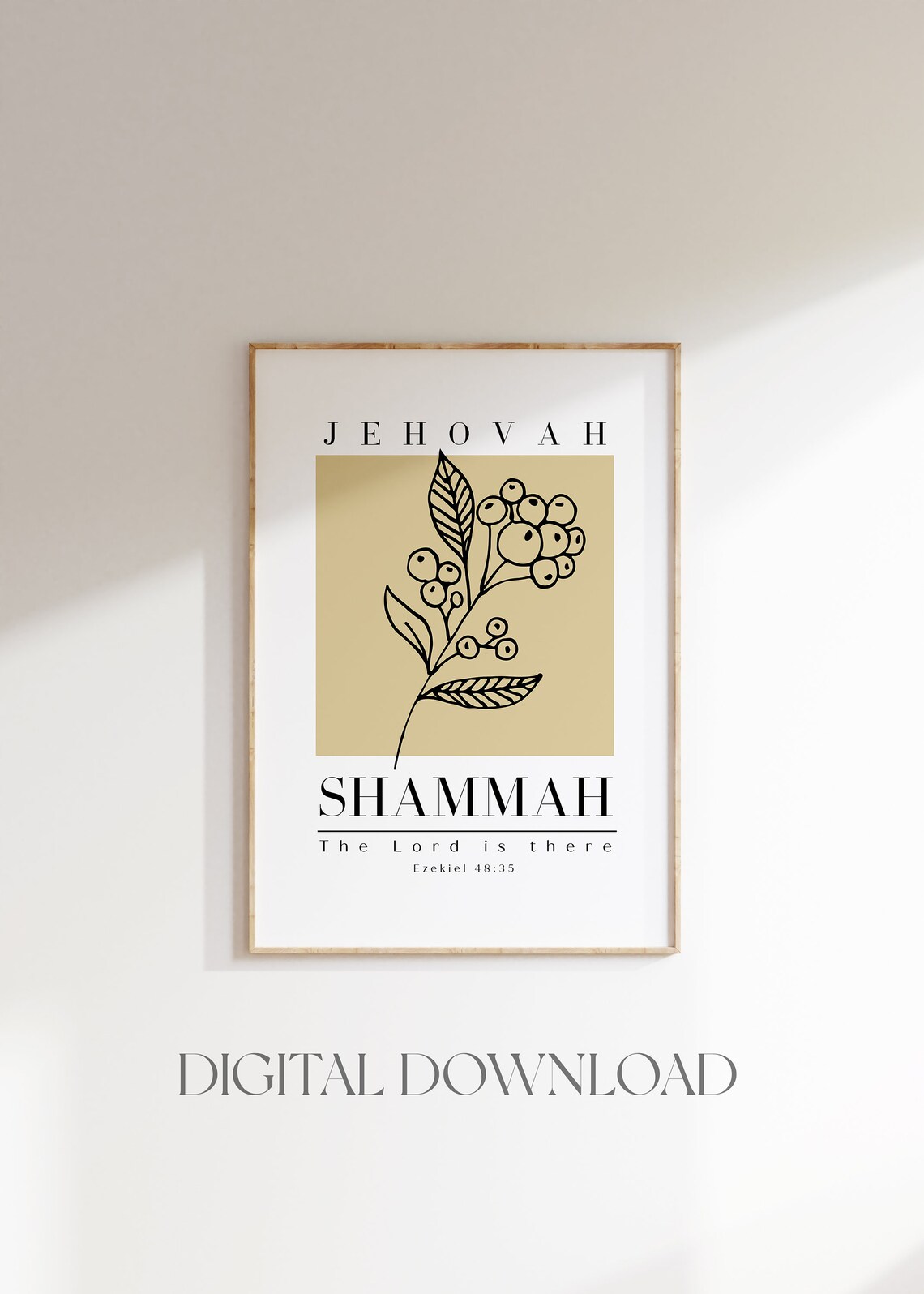 Jehovah Shammah Ezekiel 48:35 Minimalist Art Print - Image 4