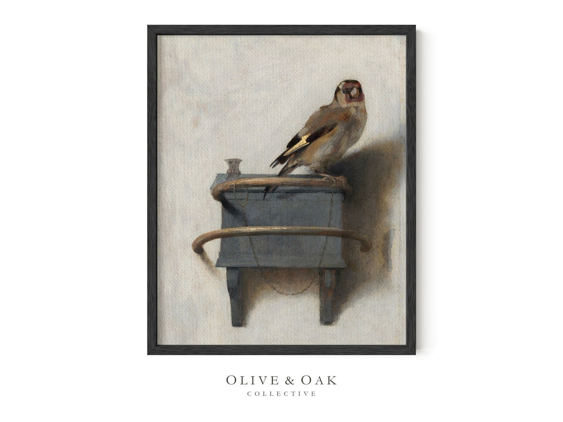 Bird Still Life Painting Finch Painting Victorian Decor Art Print Oil Painting Print Light Academia Art 368 M - Image 2