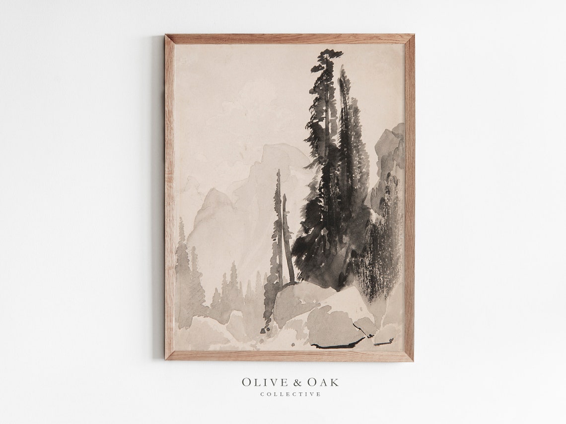Tree Sketch Vintage Rustic Nature Art Print