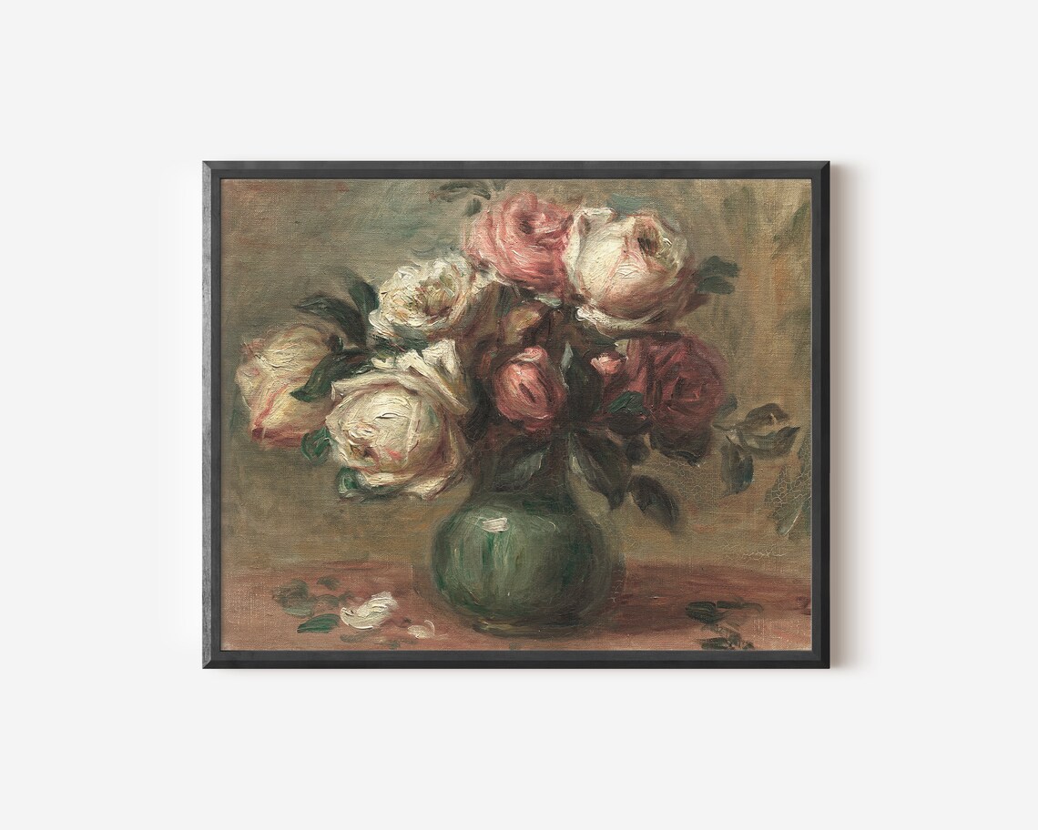 Vintage Roses Painting, Floral Art Print - Image 2
