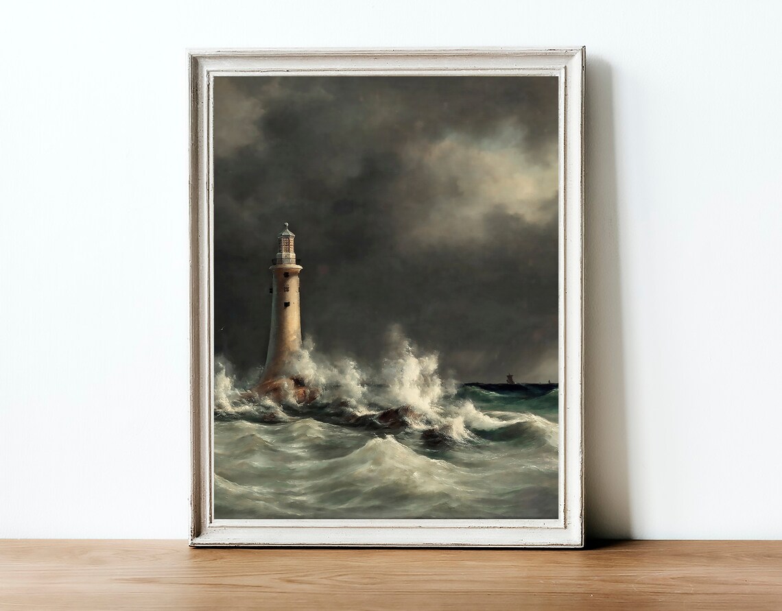 Moody Ocean Print, Vintage Seascape Art Print - Image 4