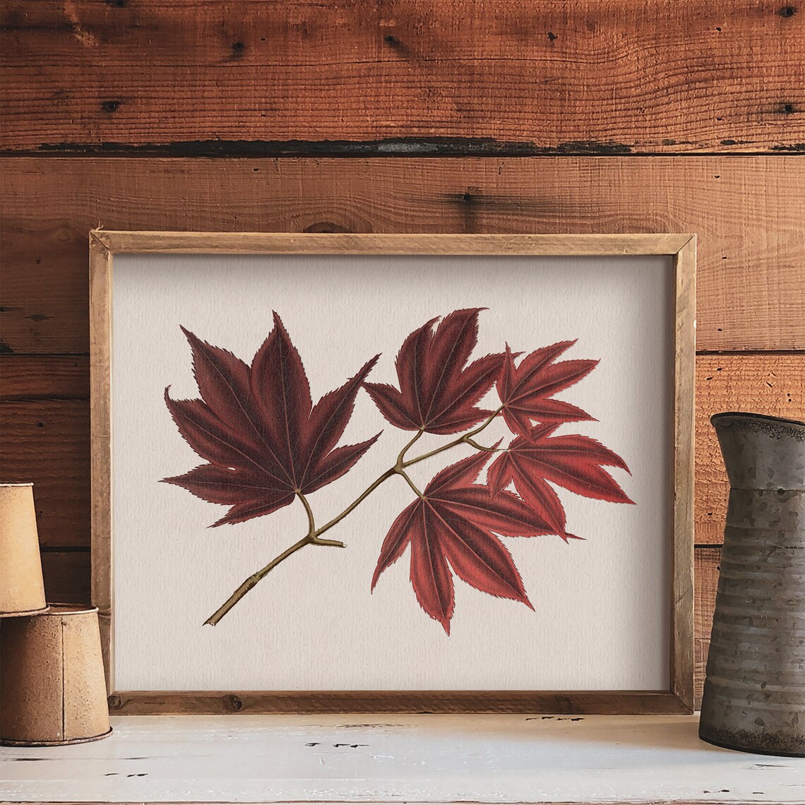 Fall Botanical Maple Branch Drawing, Autumn Decor - Image 3