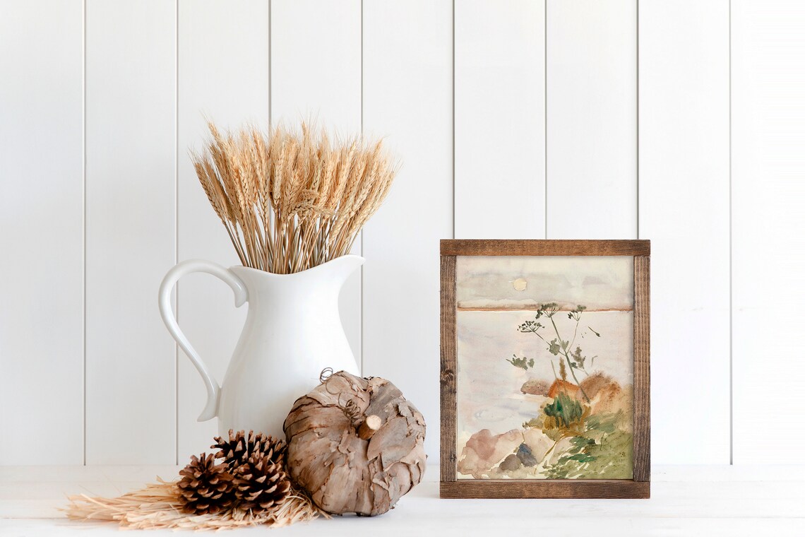 Abstract Watercolor Coastal Landscape Art Print - Image 4
