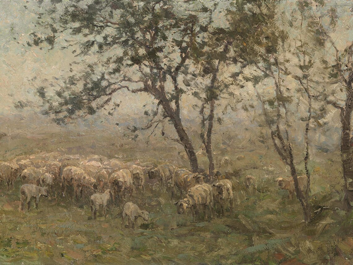 Spring Sheep Painting, Vintage Nursery Decor Art Print - Image 4