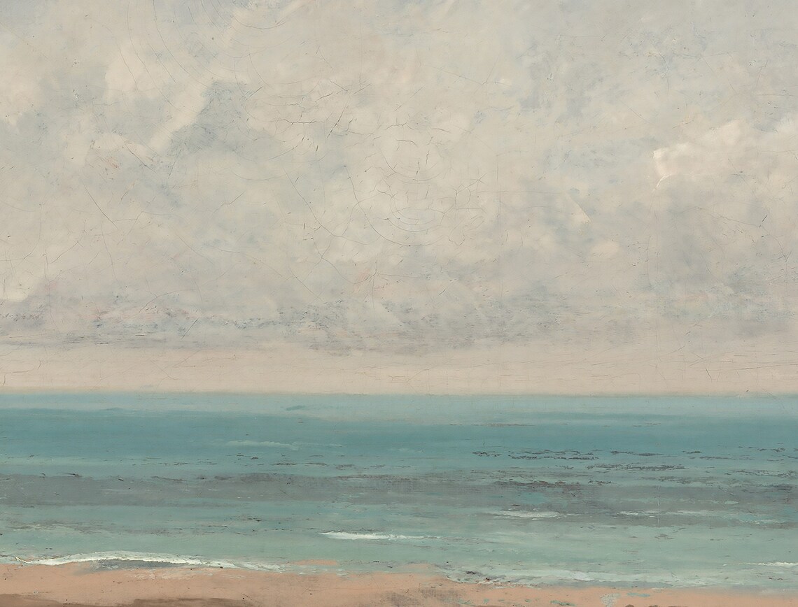 Muted Coastal Seascape, Vintage Ocean Art Print - Image 3
