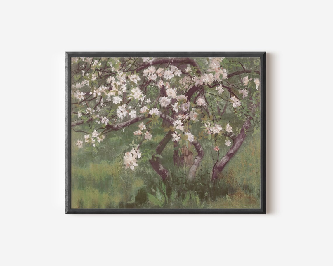 Blossom Tree Vintage Landscape Art Print, Cottage Decor - Image 2