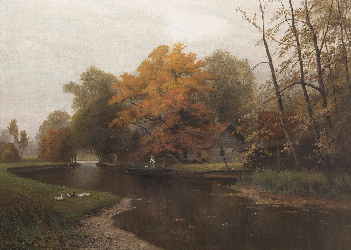 Autumn Landscape Painting, Vintage Art Print - Image 4