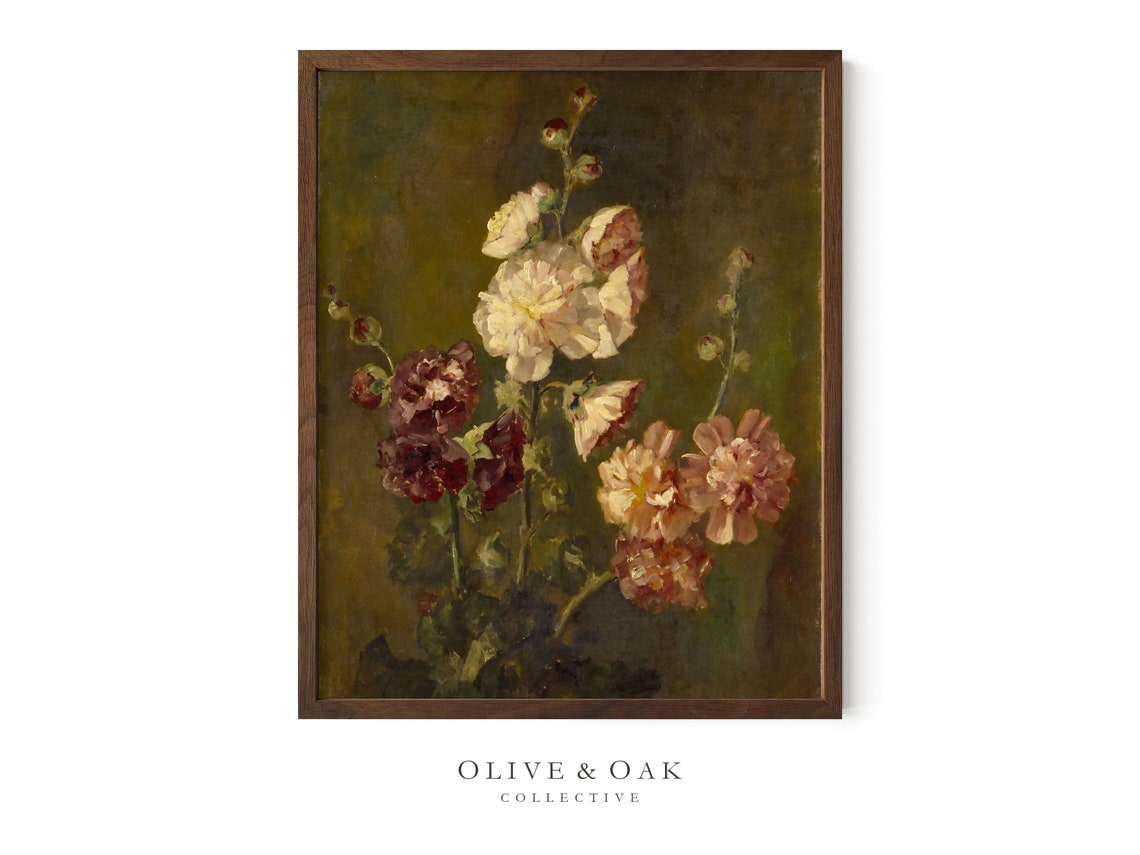 Moody Floral Painting, Vintage French Art Print - Image 3