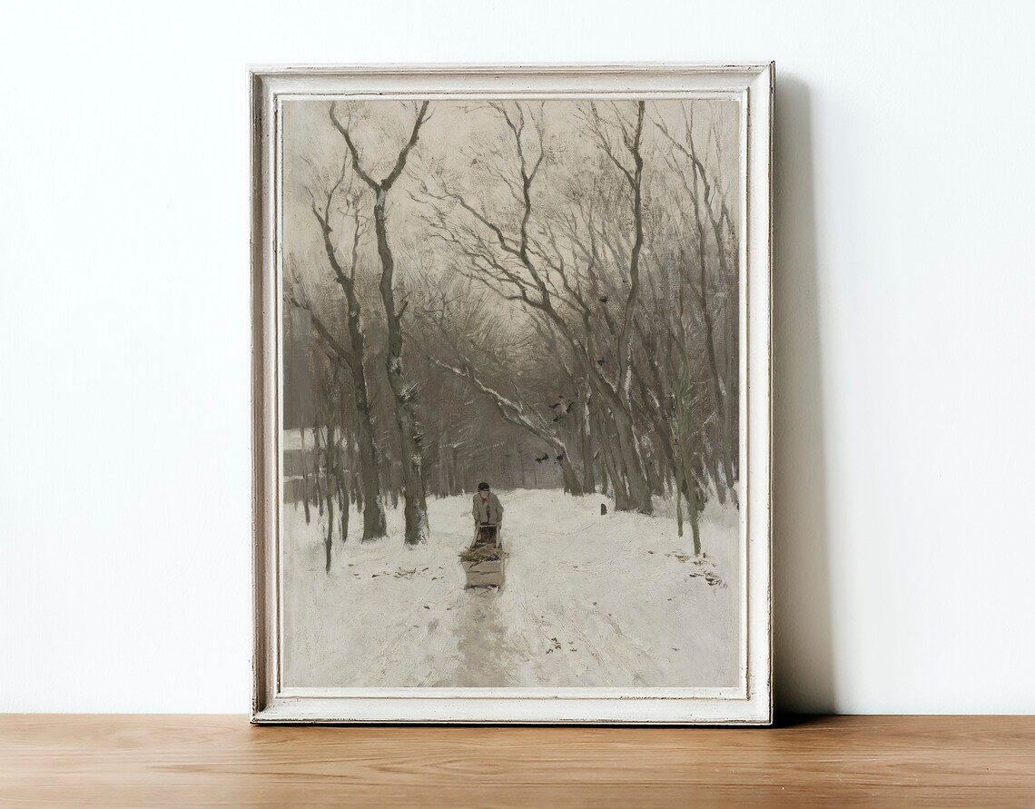 Winter Landscape - Vintage Farmhouse Art - Image 4