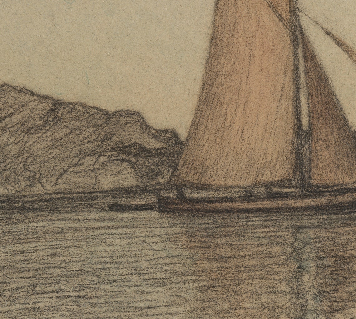 Vintage Sailboat Drawing, Nautical Art Print - Image 4
