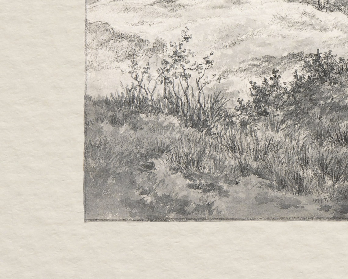 Rustic Landscape Drawing, Vintage Neutral Sketch Art Print - Image 3