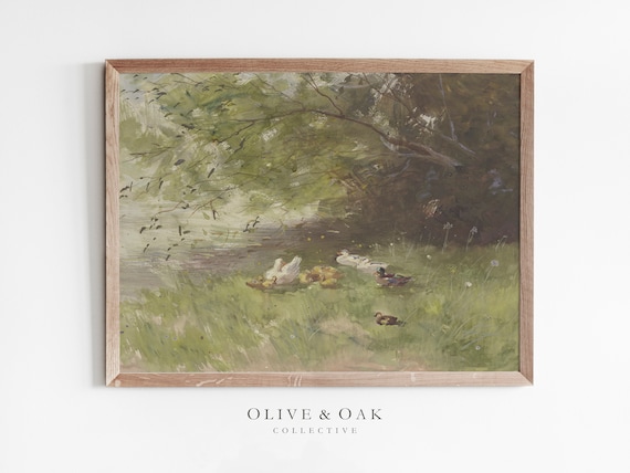 Spring Landscape - Vintage Farmhouse Art
