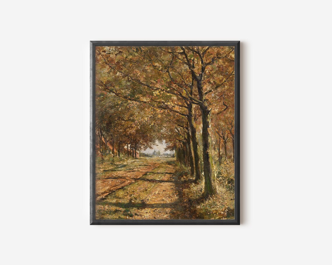 Cottagecore Fall Landscape Painting, Vintage Art Print - Image 2
