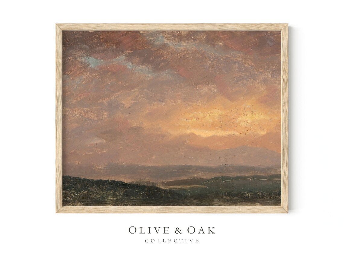 Cloud Oil Painting, Farmhouse Countryside Art Print - Image 4