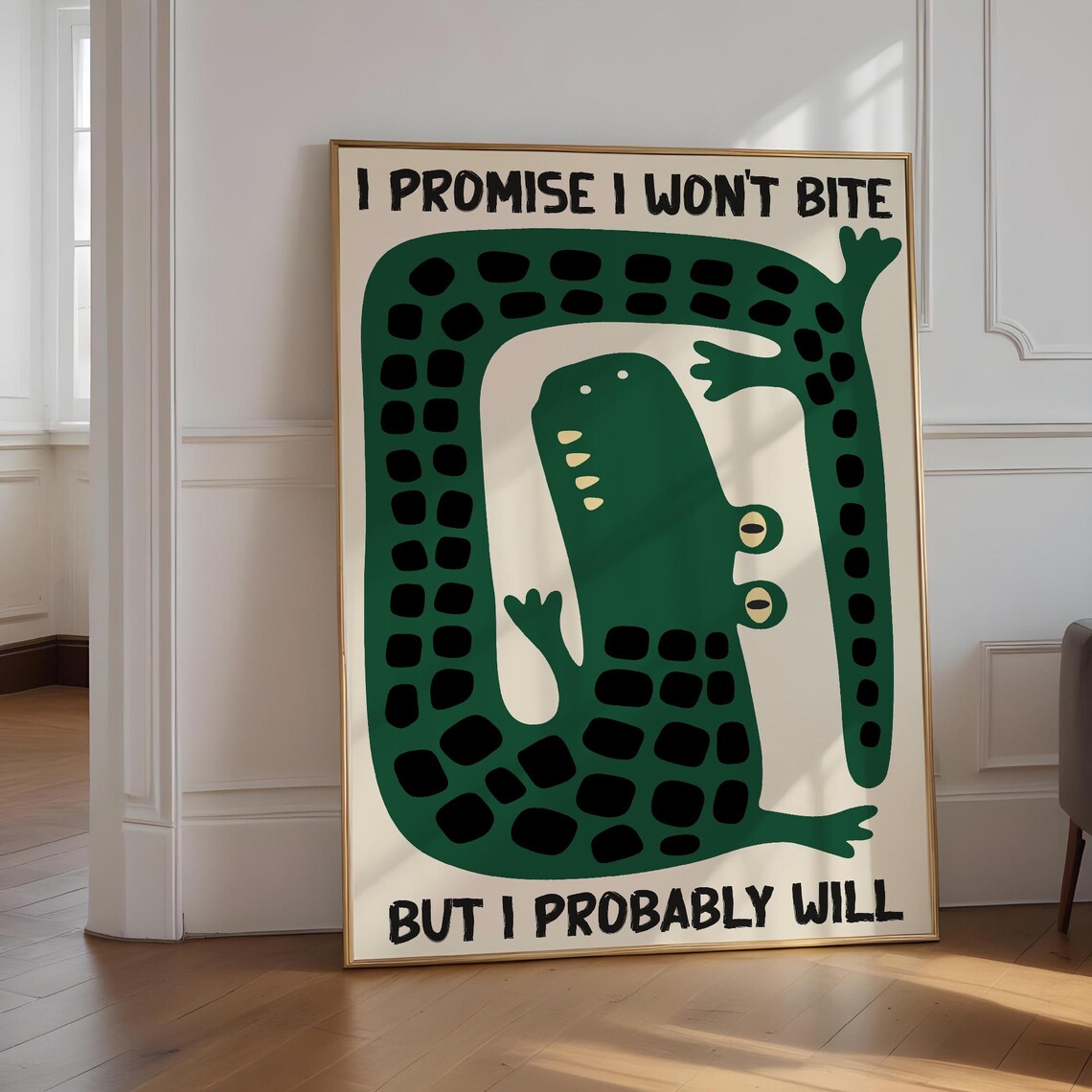 I Won't Bite Funny Alligator Art Print