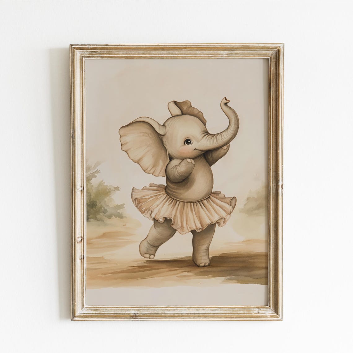 Baby Elephant Ballerina Dancing in a Pink Tutu Funny Animal Poster