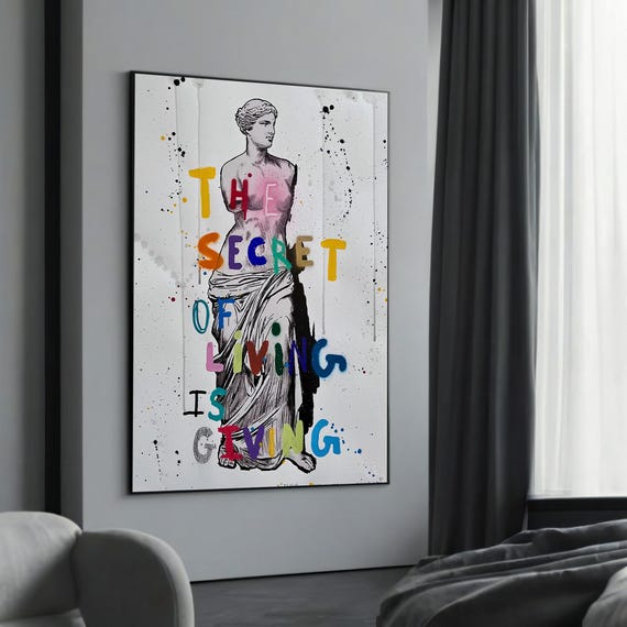 Classic Statue With Modern Quote Canvas Painting Gift Inspirational Art For Home Or Office Decor
