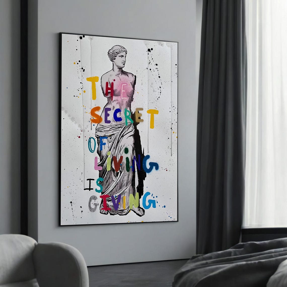 Classic Statue With Modern Quote Canvas Painting Gift Inspirational Art For Home Or Office Decor