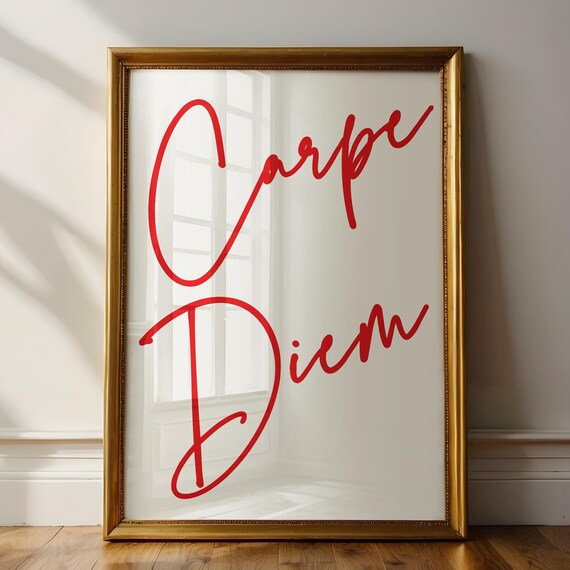 Carpe Diem Art Seize The Day Minimalist Prints Carpe Diem Sign Minimalist Art Classy Art Print Typography Print