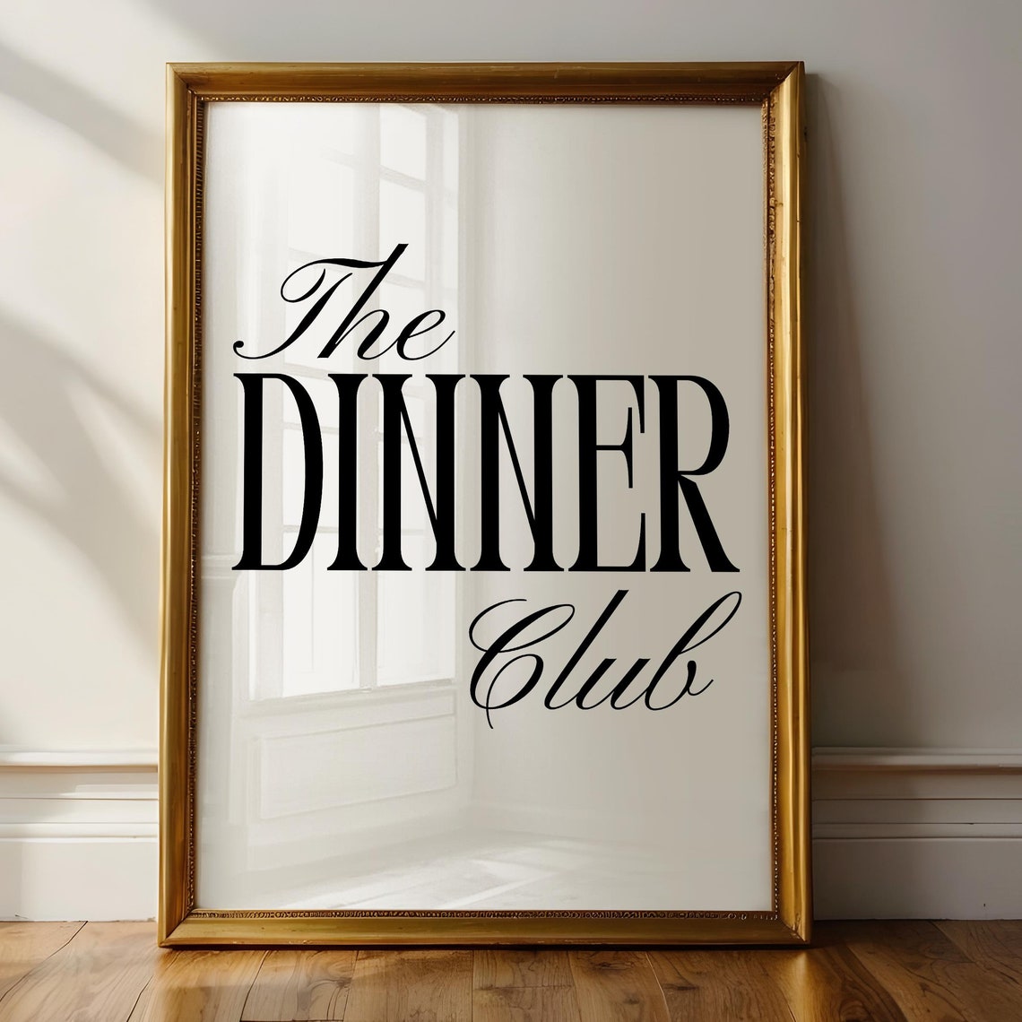 The Dinner Club Elegant Script Typography Kitchen Wall Poster - Image 2