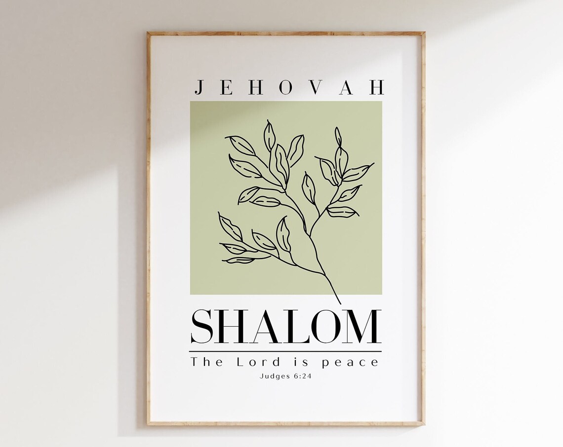 Shalom Judges 6:24 Minimalist Bible Verse Art Print - Image 5