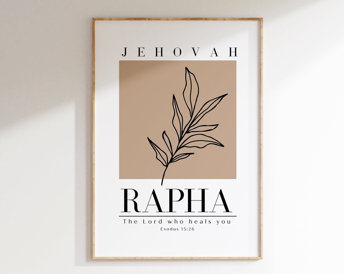 Jehovah Rapha Minimalist Bible Verse Art Print - Image 5