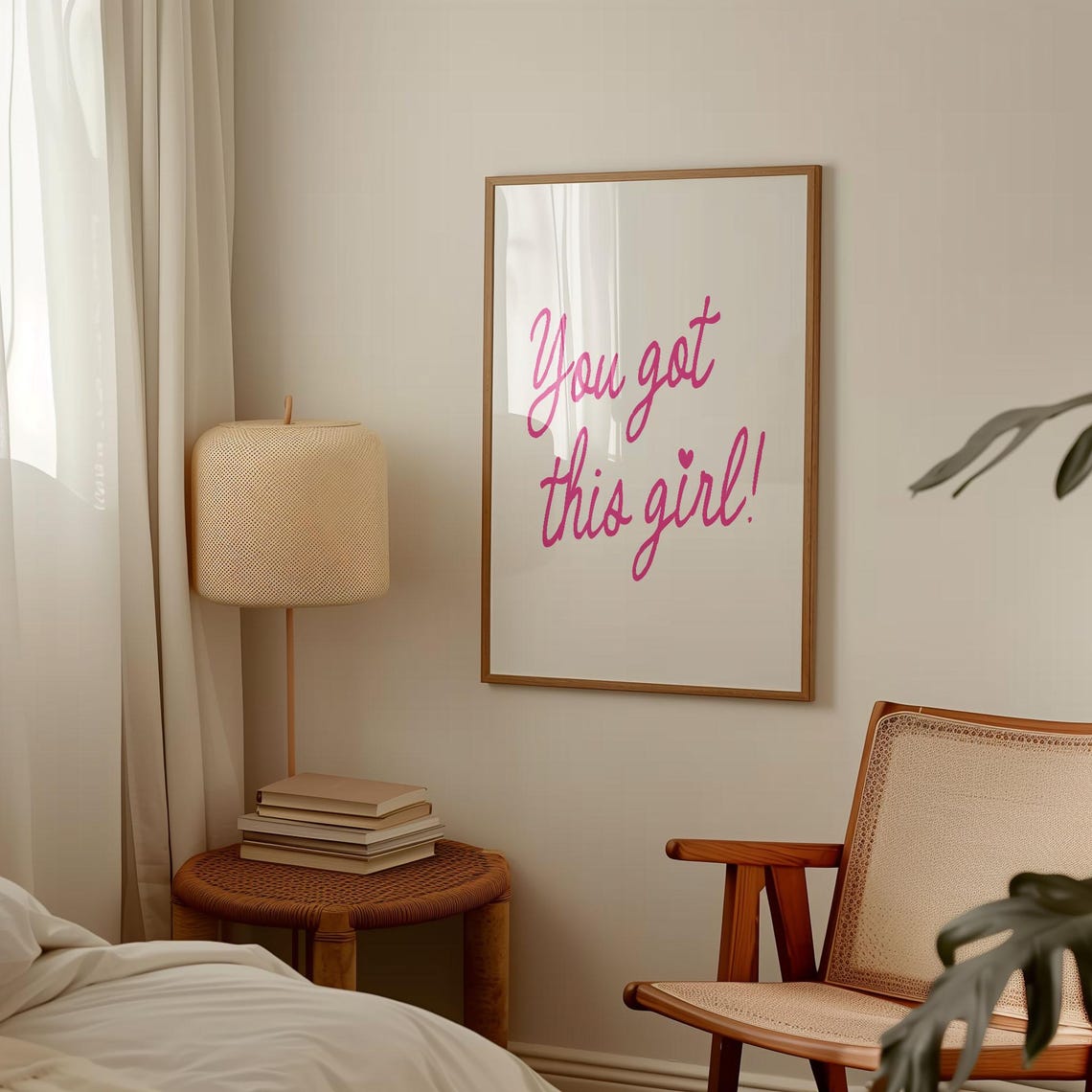 You Got This Girl Pink Script Inspirational Affirmation Poster - Image 2