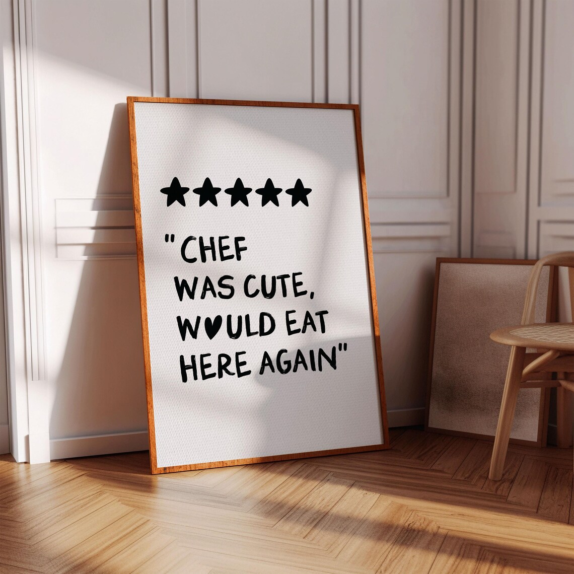 Chef Was Cute Would Eat Here Again Kitchen Wall Art Cute Kitchen Decor Trendy Kitchen Print Kitchen Art Preppy Wall Art Gifts For Chefs
