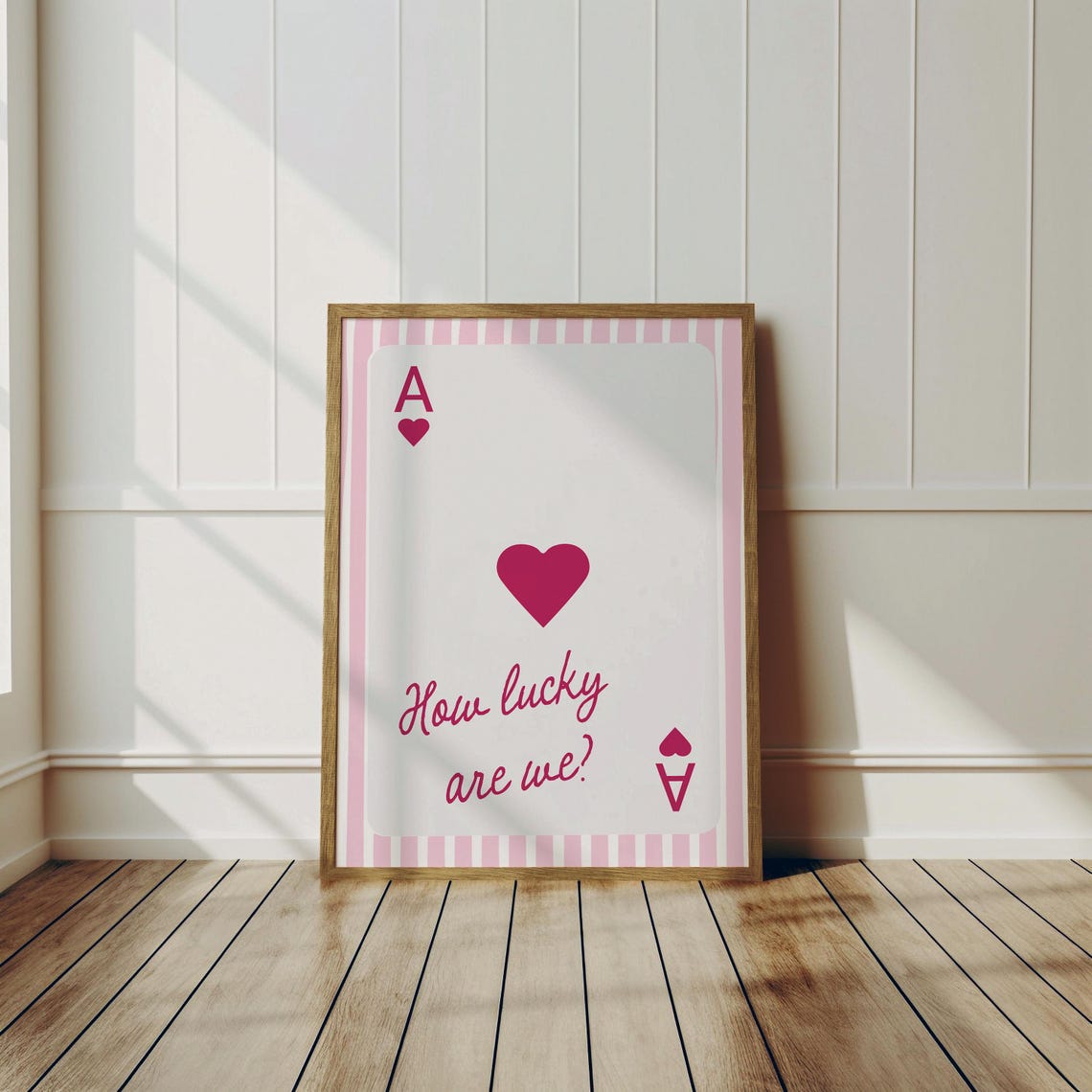 Pink Ace of Hearts How Lucky Are We Playing Card Trendy Wall Art