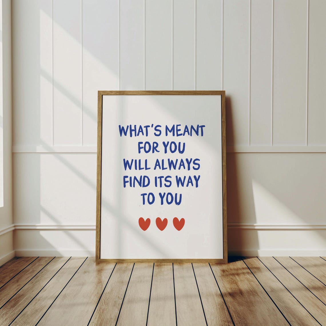 Whats Meant For You Will Always Find Its Way Blue Affirmation Poster - Image 2