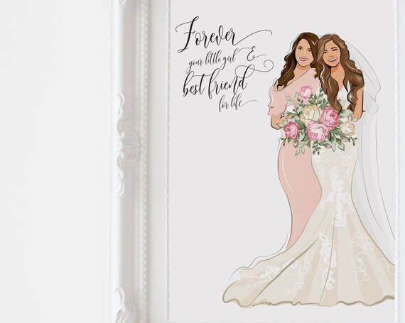 Forever Your Little Girl Mother of the Bride Portrait Wall Art